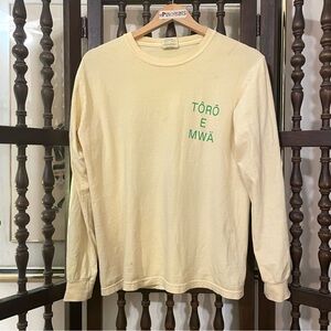 RARE Toro y Moi Outer Peace Tour 2018 Yellow Graphic Long Sleeve T-Shirt Small